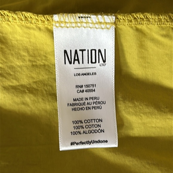National Ltd sz XS cotton bright yellow tank dress with elastic fold over waist - Picture 7 of 9
